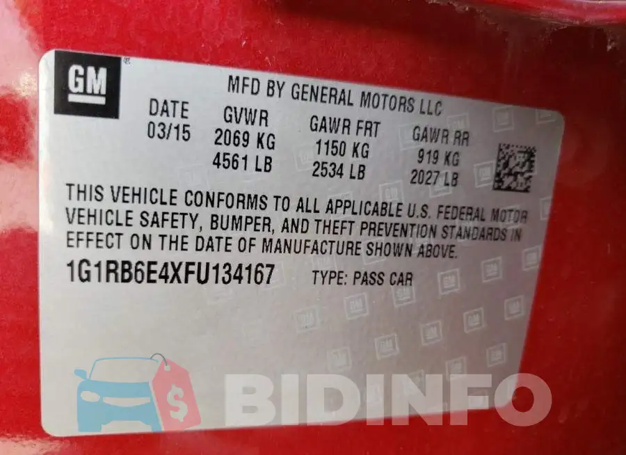 1G1RB6E4XFU134167 Photo# 13