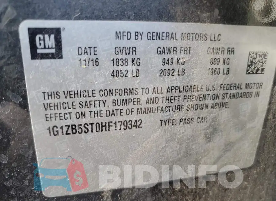 1G1ZB5ST0HF179342 Photo# 12