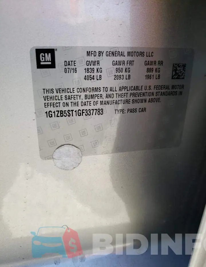 1G1ZB5ST1GF337783 Photo# 12
