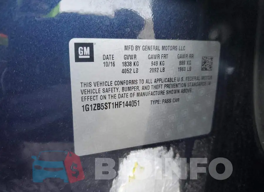 1G1ZB5ST1HF144051 Photo# 12