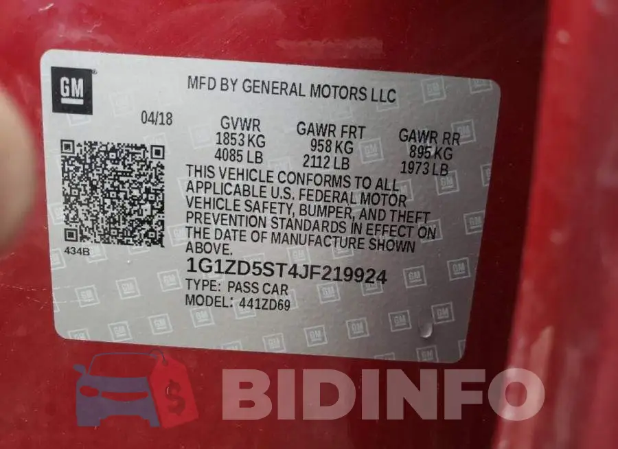 1G1ZD5ST4JF219924 Photo# 12