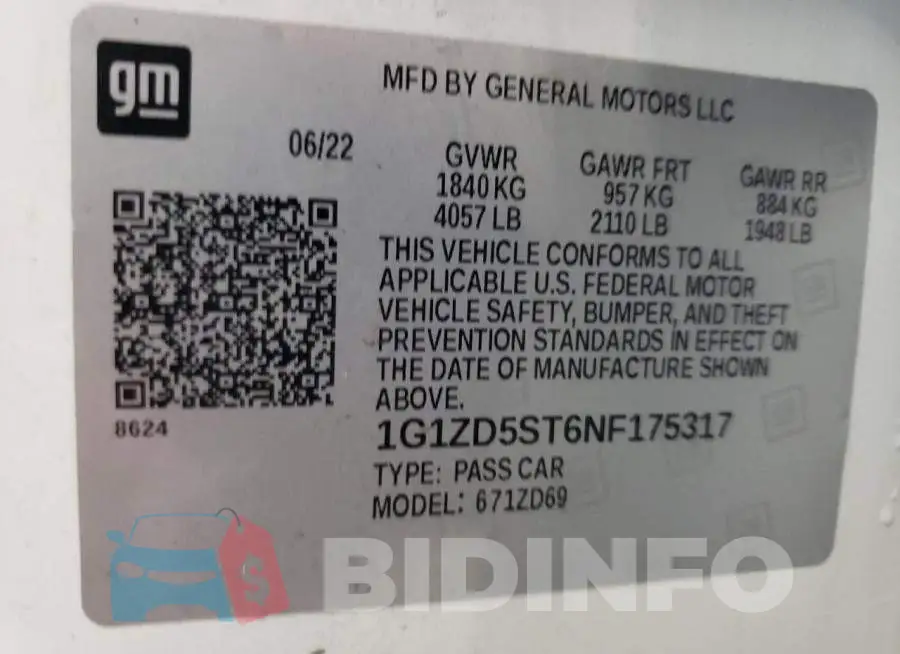 1G1ZD5ST6NF175317 Photo# 12