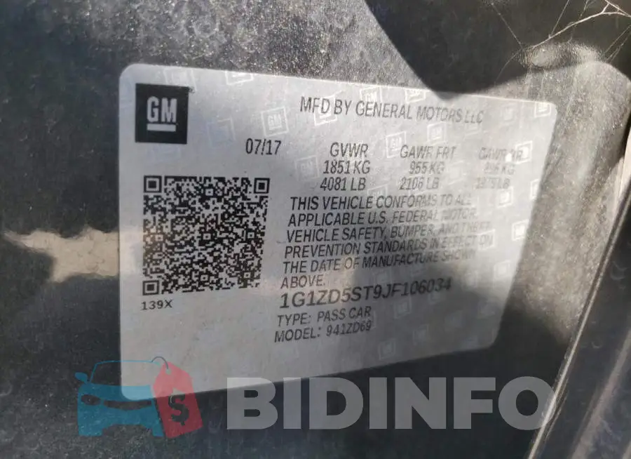 1G1ZD5ST9JF106034 Photo# 12