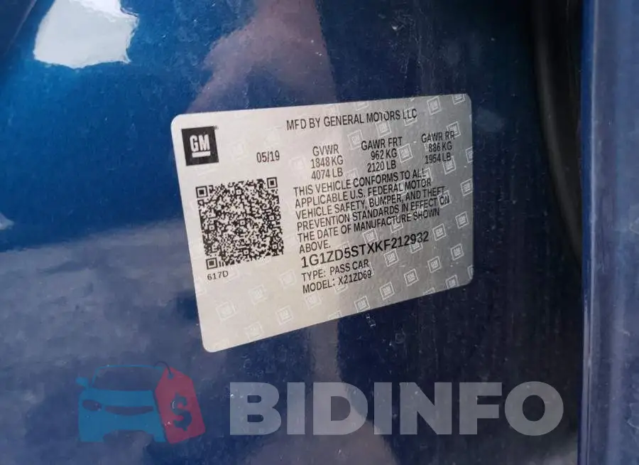 1G1ZD5STXKF212932 Photo# 12