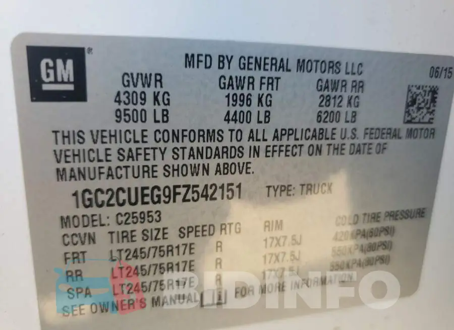 1GC2CUEG9FZ542151 Photo# 12