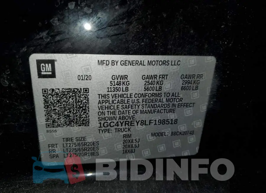 1GC4YREY8LF198518 Photo# 12
