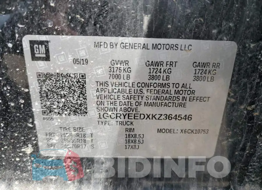 1GCRYEEDXKZ364546 Photo# 12