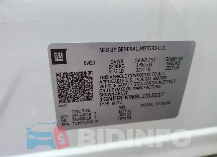 1GNERFKW8LJ312217 Photo# 12