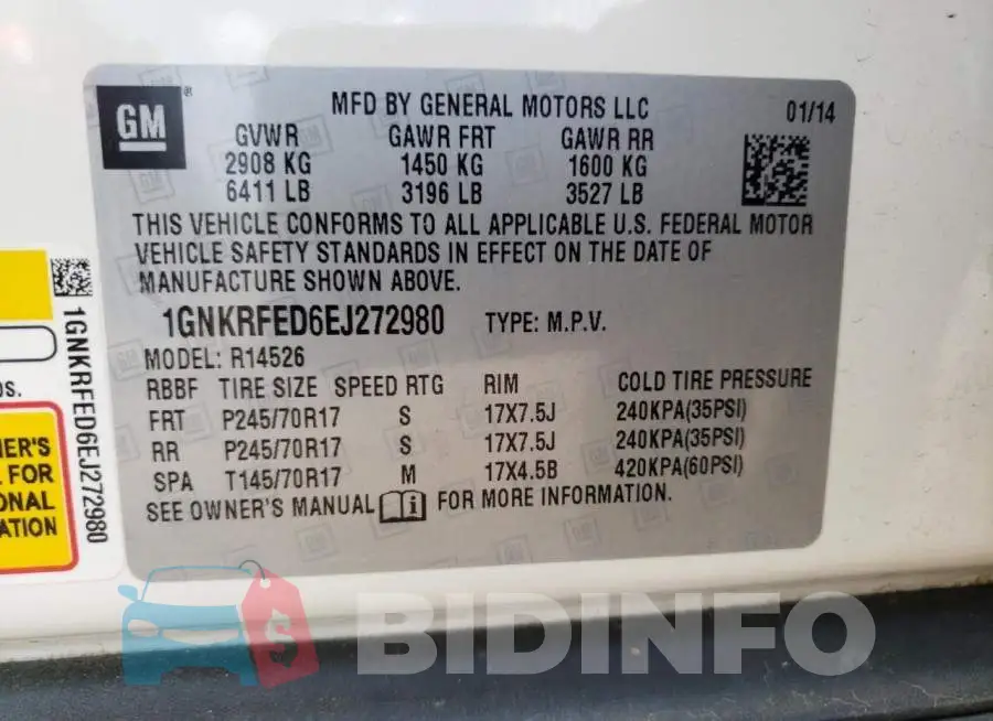 1GNKRFED6EJ272980 Photo# 13