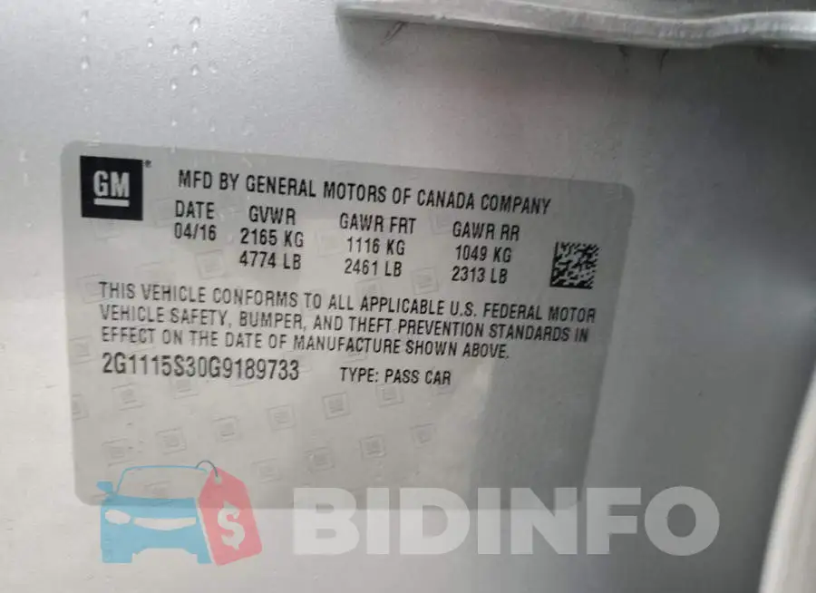 2G1115S30G9189733 Photo# 12