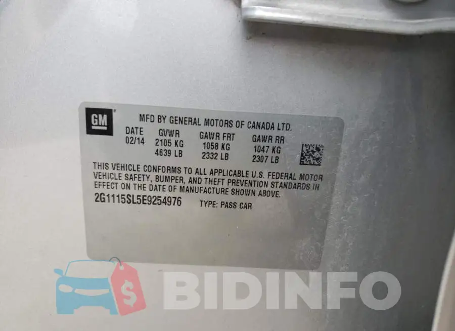 2G1115SL5E9254976 Photo# 13