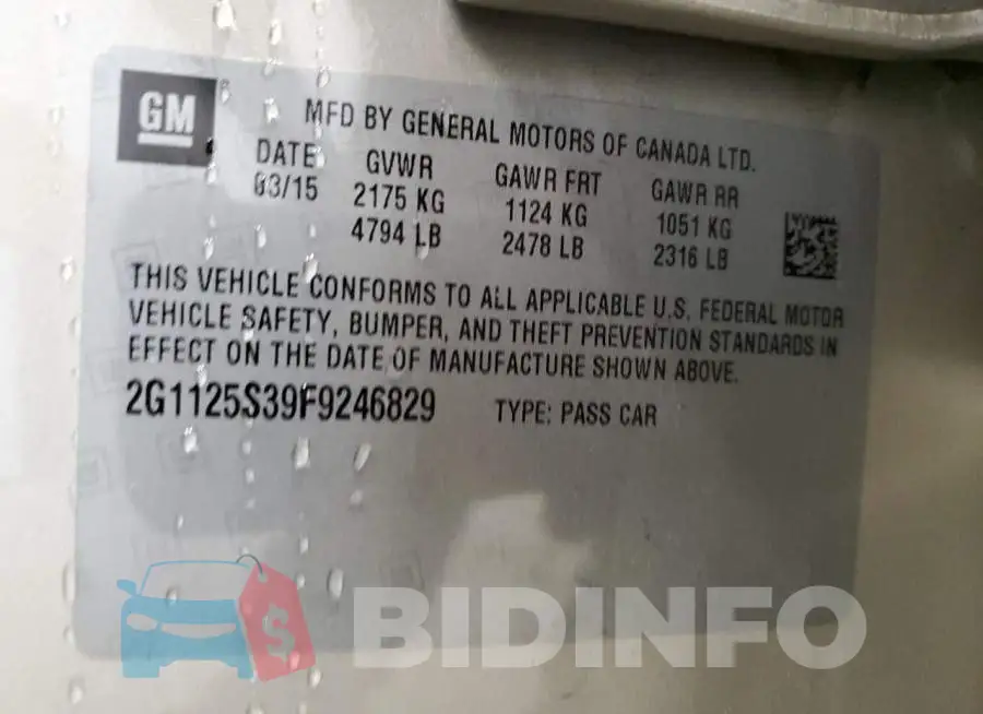 2G1125S39F9246829 Photo# 12