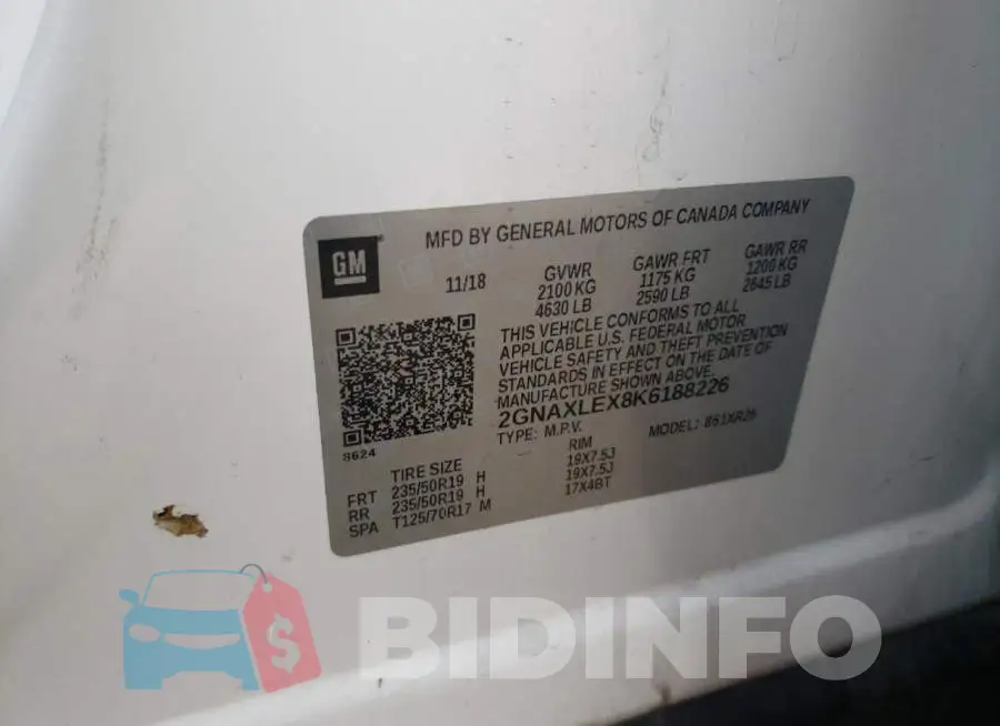 2GNAXLEX8K6188226 Photo# 13