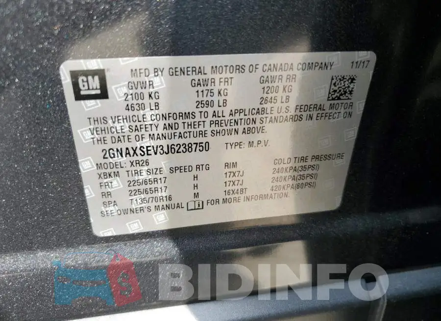 2GNAXSEV3J6238750 Photo# 12