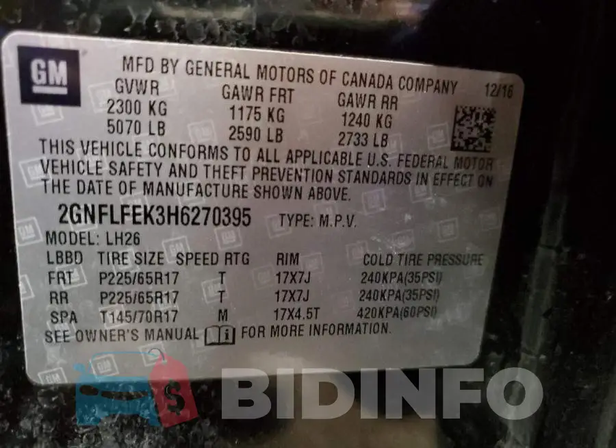 2GNFLFEK3H6270395 Photo# 13