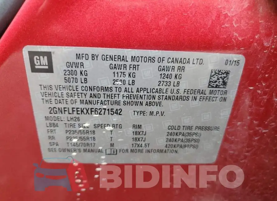 2GNFLFEKXF6271542 Photo# 14