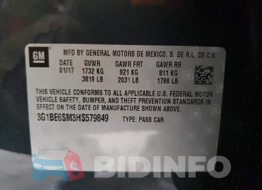 3G1BE6SM3HS579849 Photo# 12