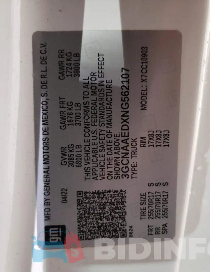 3GCNAAEDXNG562107 Photo# 13