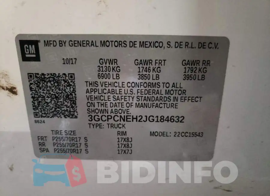 3GCPCNEH2JG184632 Photo# 13