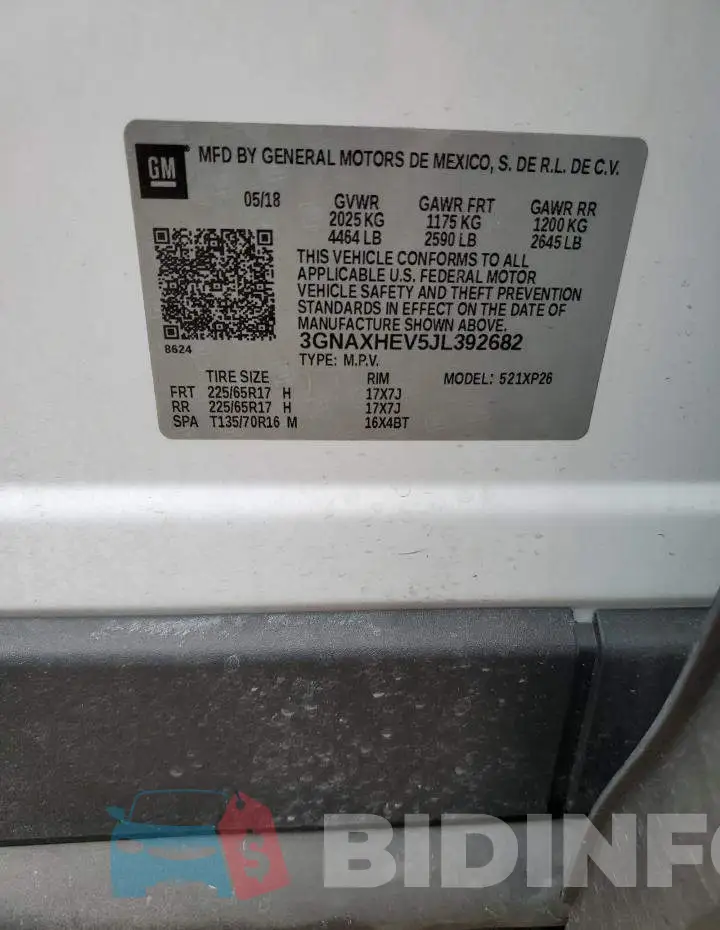 3GNAXHEV5JL392682 Photo# 14