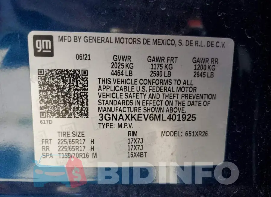 3GNAXKEV6ML401925 Photo# 13