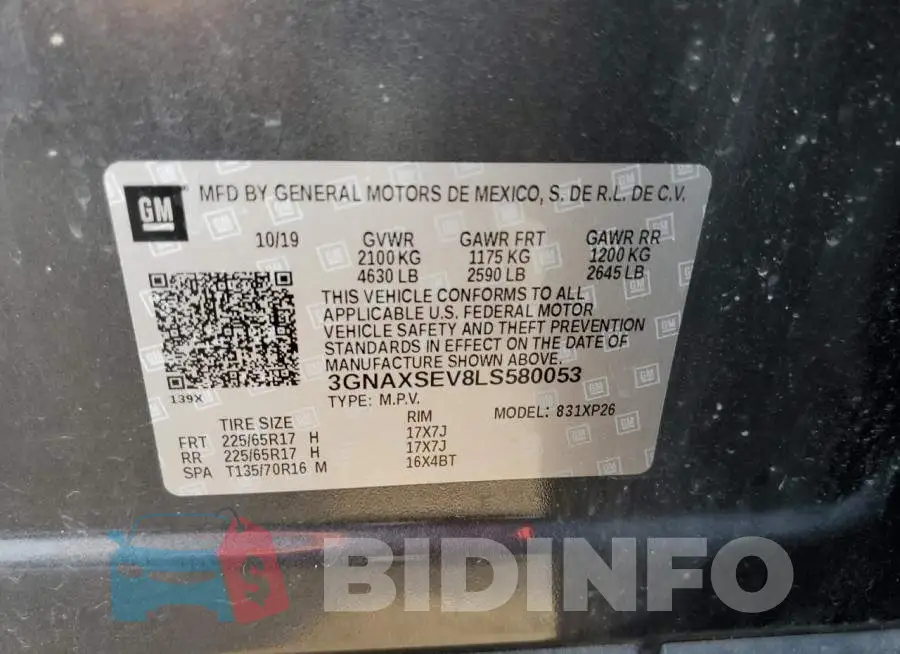 3GNAXSEV8LS580053 Photo# 13