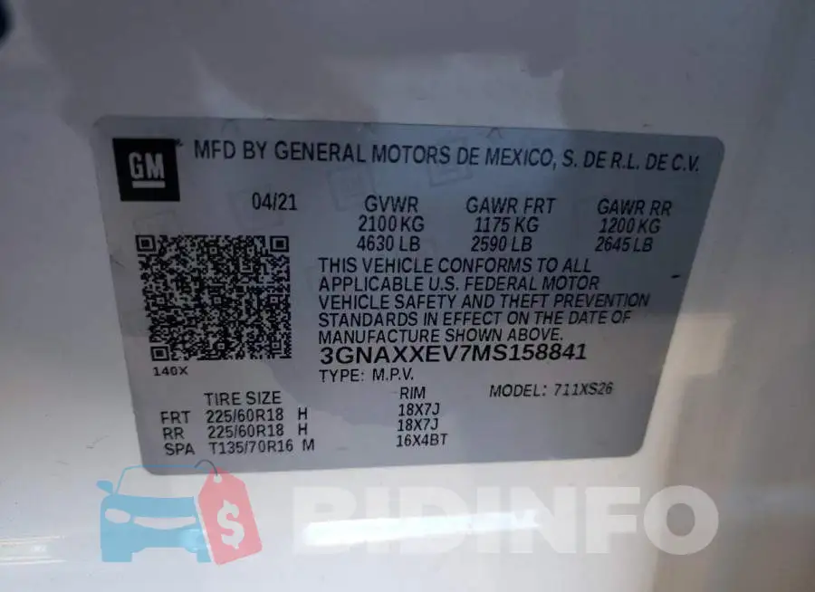 3GNAXXEV7MS158841 Photo# 13