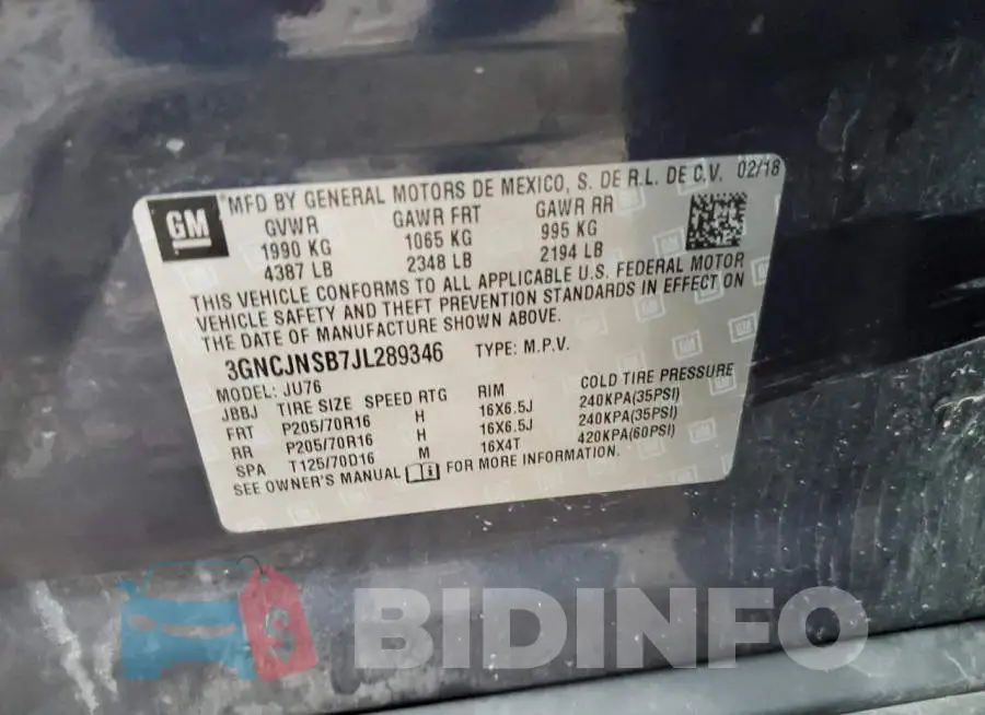 3GNCJNSB7JL289346 Photo# 13