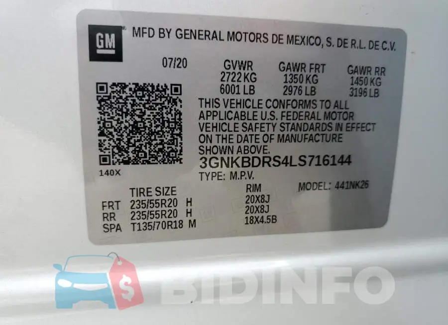 3GNKBDRS4LS716144 Photo# 12