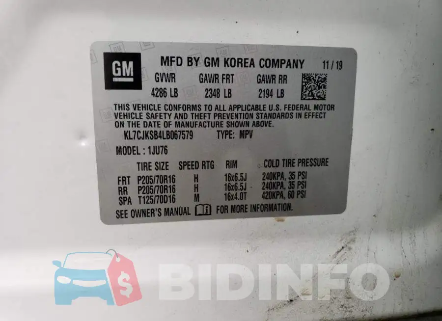KL7CJKSB4LB067579 Photo# 13