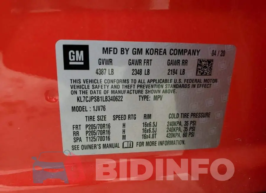 KL7CJPSB1LB340622 Photo# 13