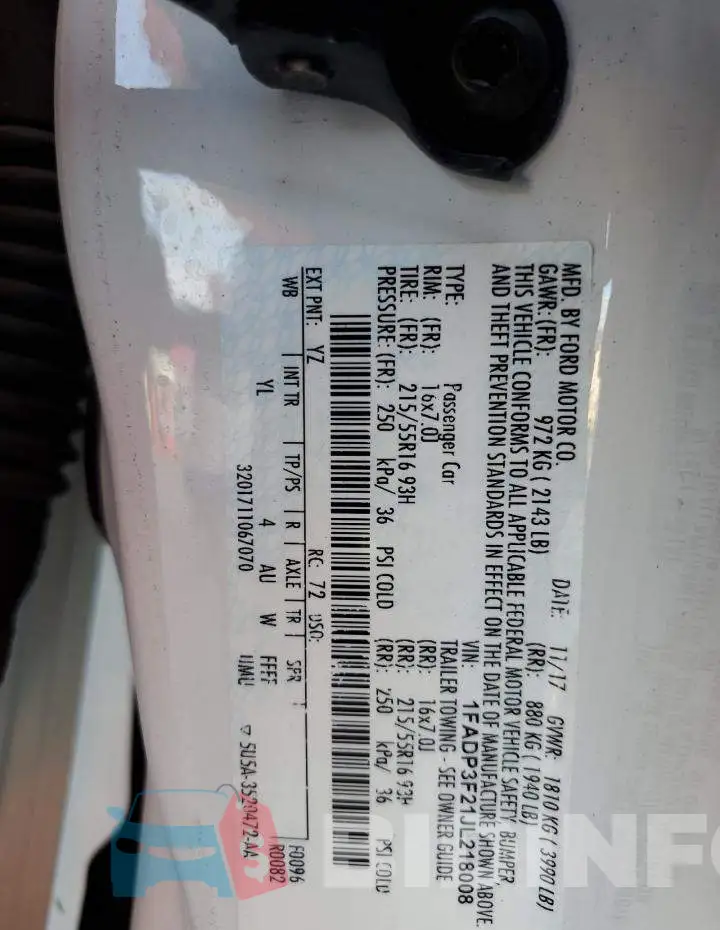1FADP3F21JL218008 Photo# 13
