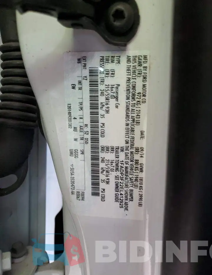 1FADP3F22EL412925 Photo# 12