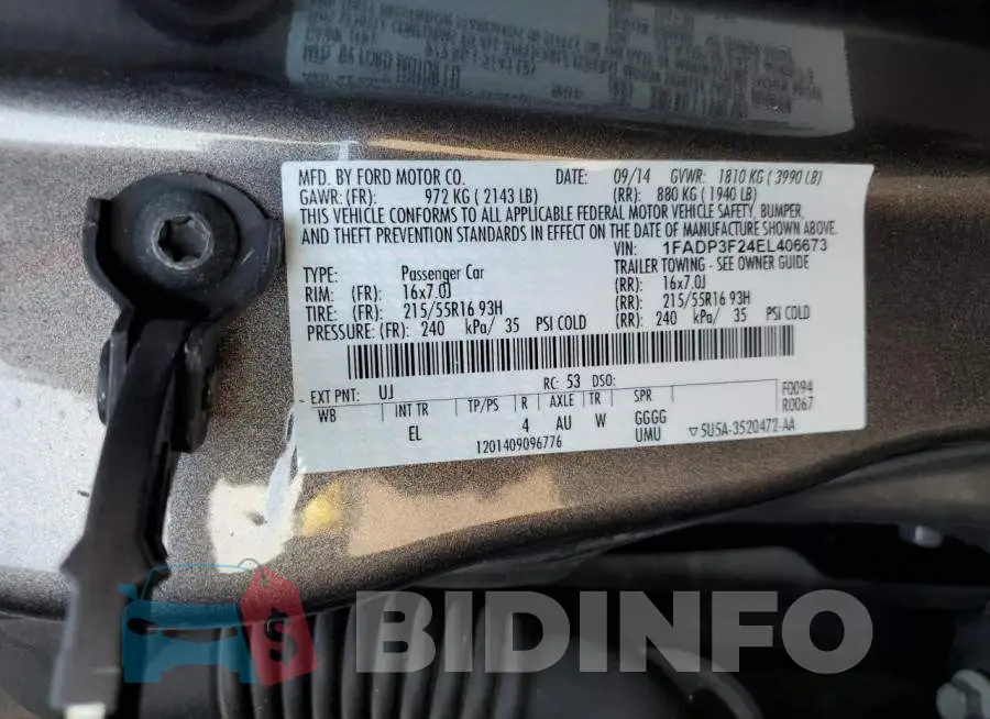 1FADP3F24EL406673 Photo# 13