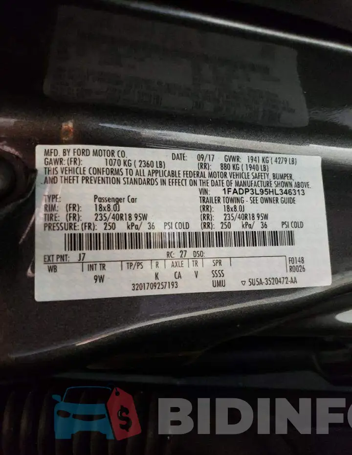 1FADP3L95HL346313 Photo# 13