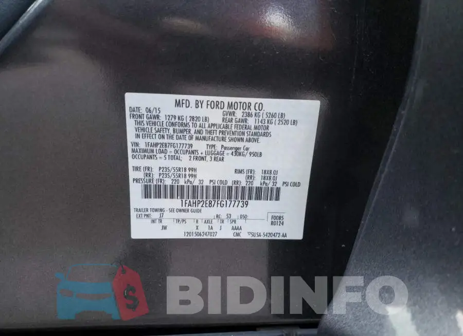 1FAHP2E87FG177739 Photo# 12
