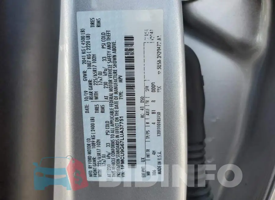 1FMCU9G67LUA37751 Photo# 13