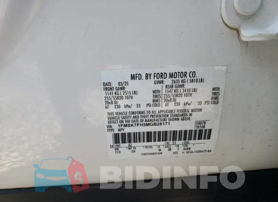 1FMSK7FH5MGB28171 Photo# 13