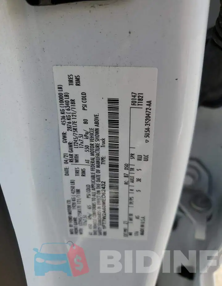 1FT7W2A60MED62432 Photo# 12