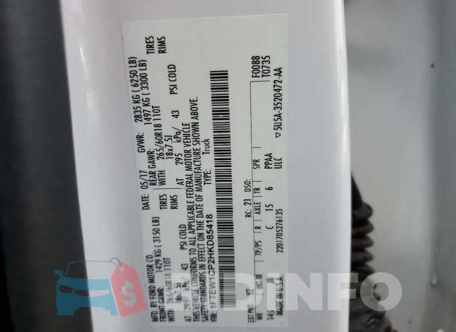 1FTEW1CP2HKD85418 Photo# 13