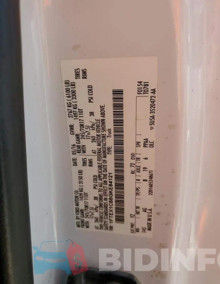 1FTEX1C88GKE84121 Photo# 12