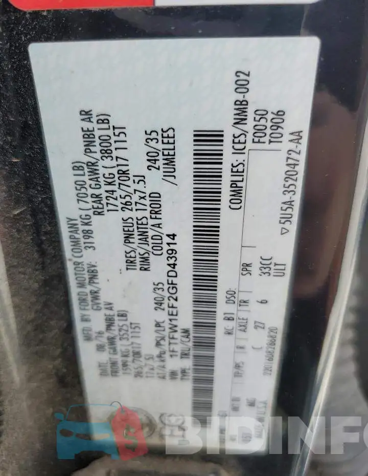 1FTFW1EF2GFD43914 Photo# 12