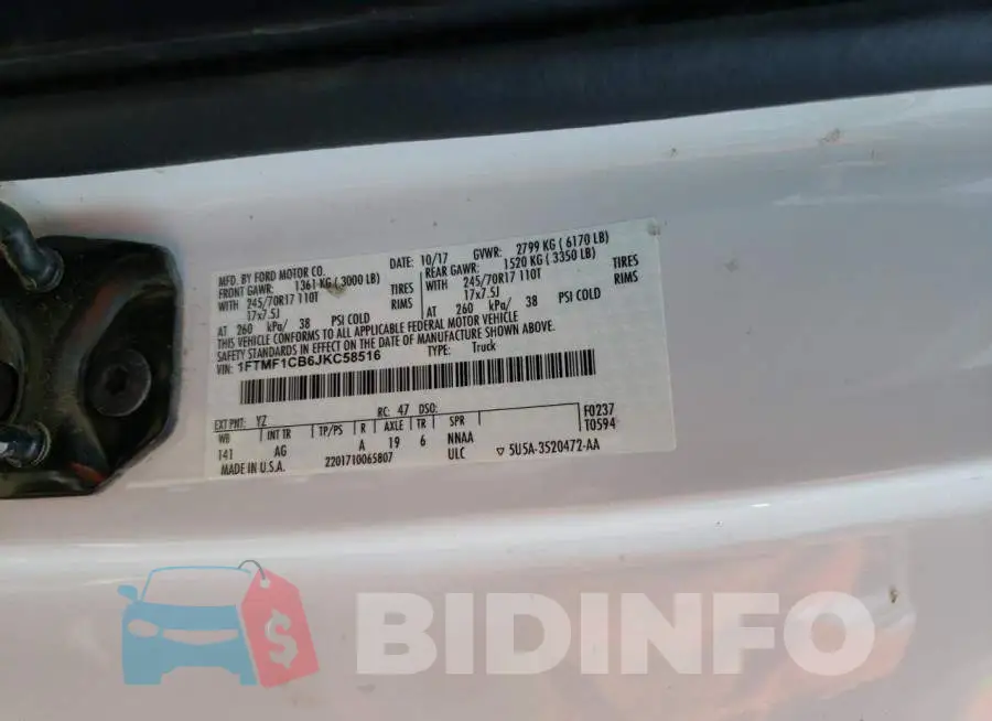 1FTMF1CB6JKC58516 Photo# 12