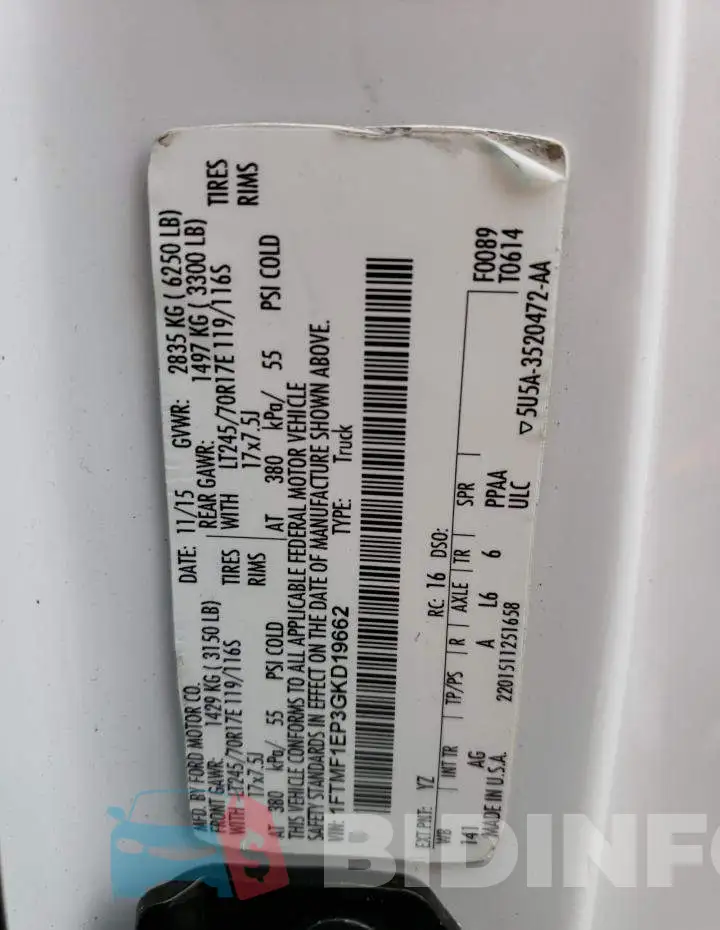 1FTMF1EP3GKD19662 Photo# 12