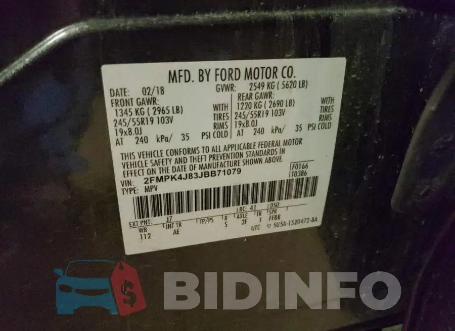 2FMPK4J83JBB71079 Photo# 12