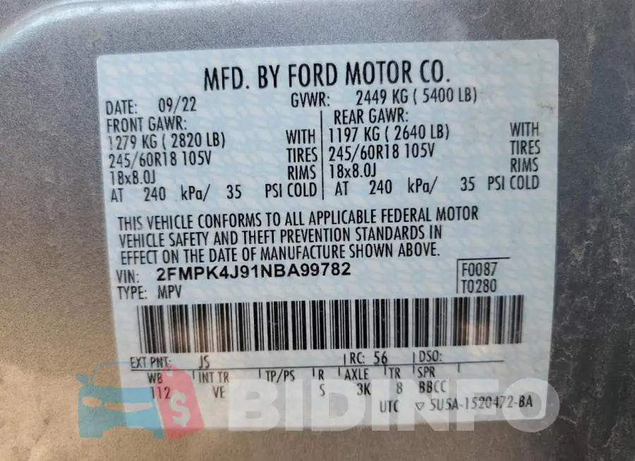 2FMPK4J91NBA99782 Photo# 13