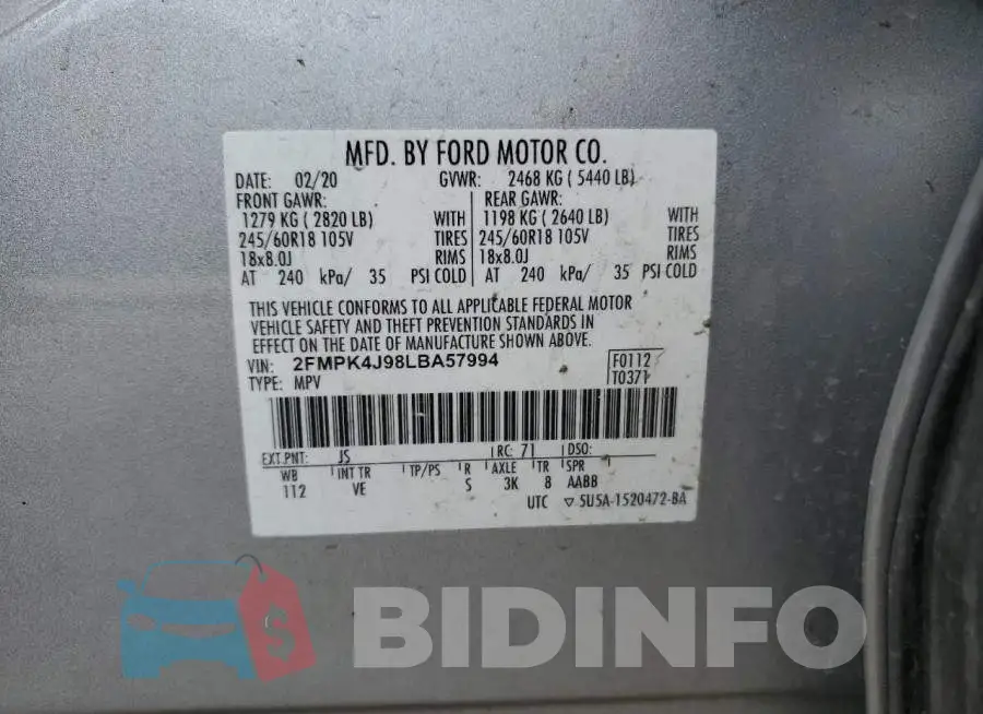 2FMPK4J98LBA57994 Photo# 12
