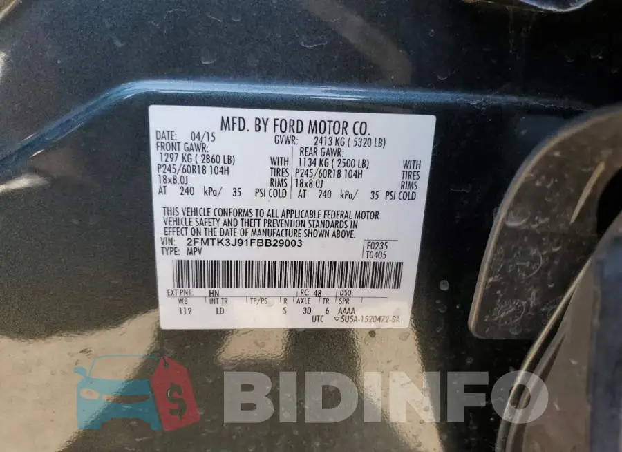 2FMTK3J91FBB29003 Photo# 14