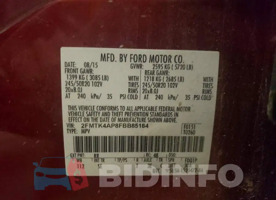 2FMTK4AP8FBB85184 Photo# 12