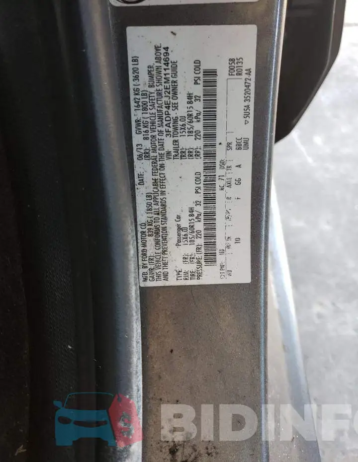 3FADP4EJ2EM114694 Photo# 12